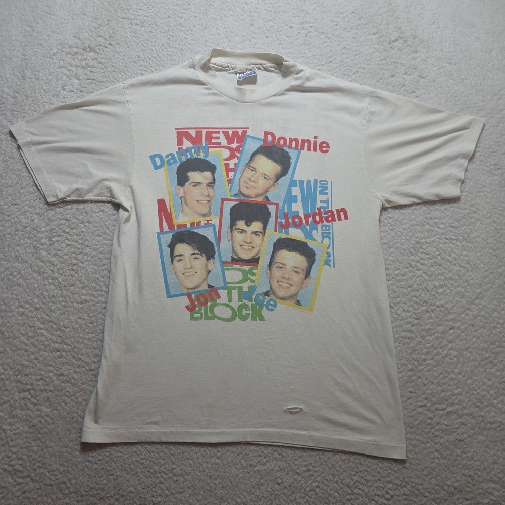 VTG original 1989 NEW KIDS ON THE BLOCK single stitch 50/50 tee on Hanes Large